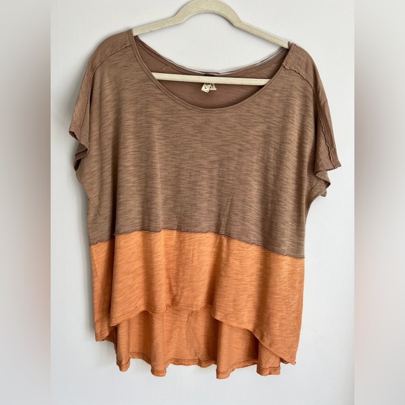 Free People Oversized Midnight Colorblock Tee XS # 12 - Picture 4 of 15